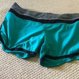 Lululemon shorts teal and black